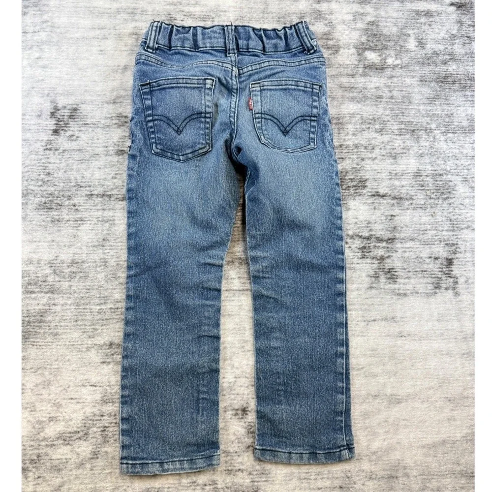 Levis 511 Slim Kids Medium Wash Blue Denim Jeans Adjustable‎ See Measurements